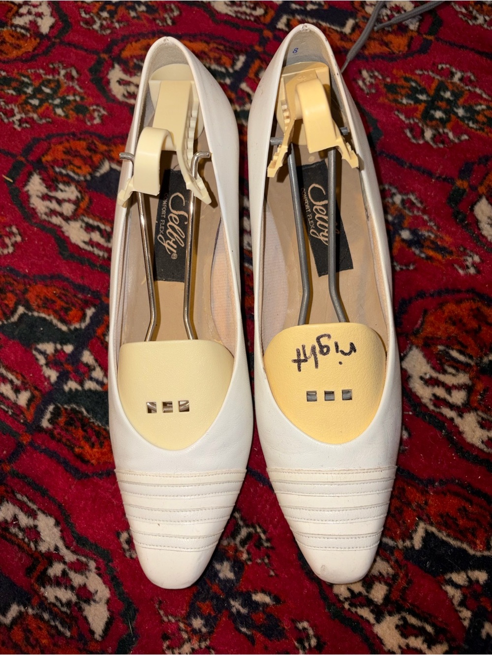 Selby White Leather Women's Pointed Flats